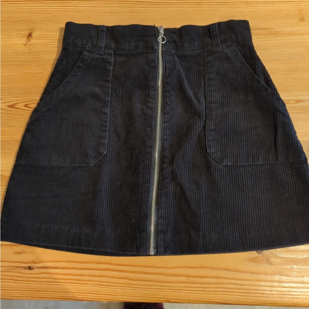 Primark Black Corduroy Mini Skirt